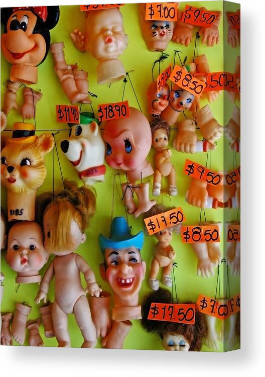 Heads Canvas Print featuring the photograph Black Market Parts by Skip Hunt