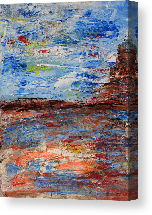 Desert Canvas Print featuring the painting Blue Desert by April Burton