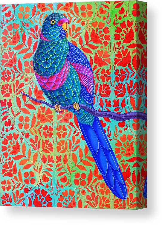 Parrot Canvas Print featuring the painting Blue Parrot by Jane Tattersfield
