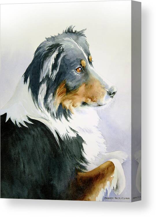 Dog Canvas Print featuring the painting Boomer by Brenda Beck Fisher