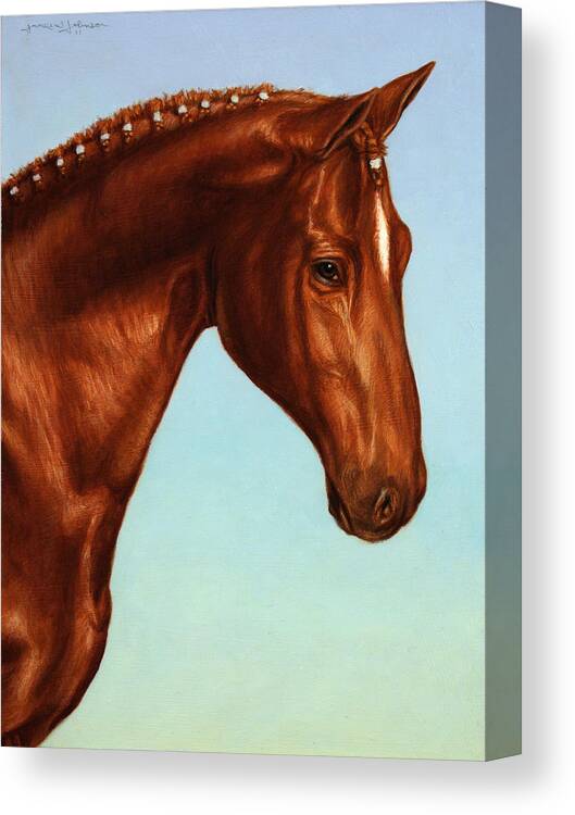 Horse Canvas Print featuring the painting Braided by James W Johnson