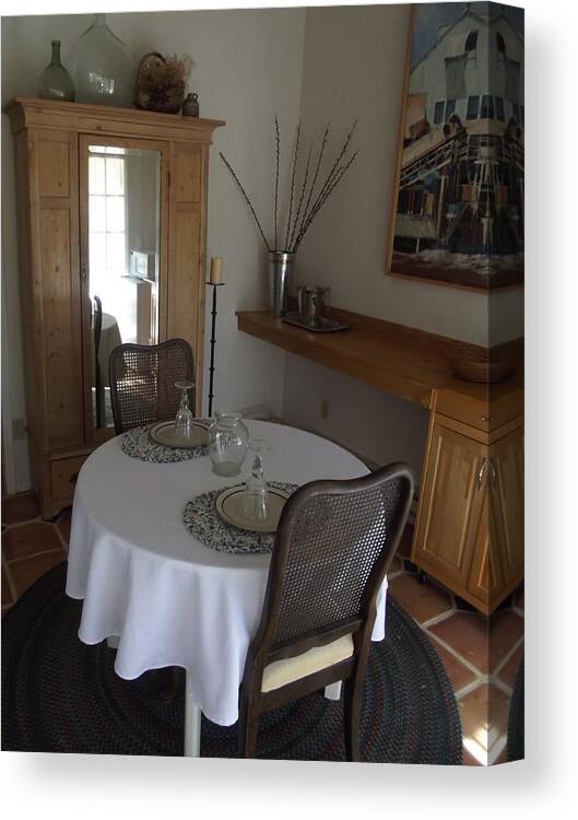Cottage Interior Canvas Print featuring the photograph Breakfast For Two by Andrew Drozdowicz