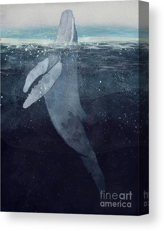 Whales Canvas Print featuring the painting Breathe by Bri Buckley