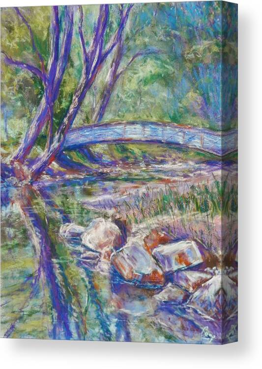 Impressionist Canvas Print featuring the painting Bridge Over Cascade Creek by Michael Camp