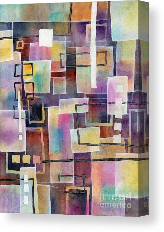 Abstract Canvas Print featuring the painting Bridging Gaps by Hailey E Herrera