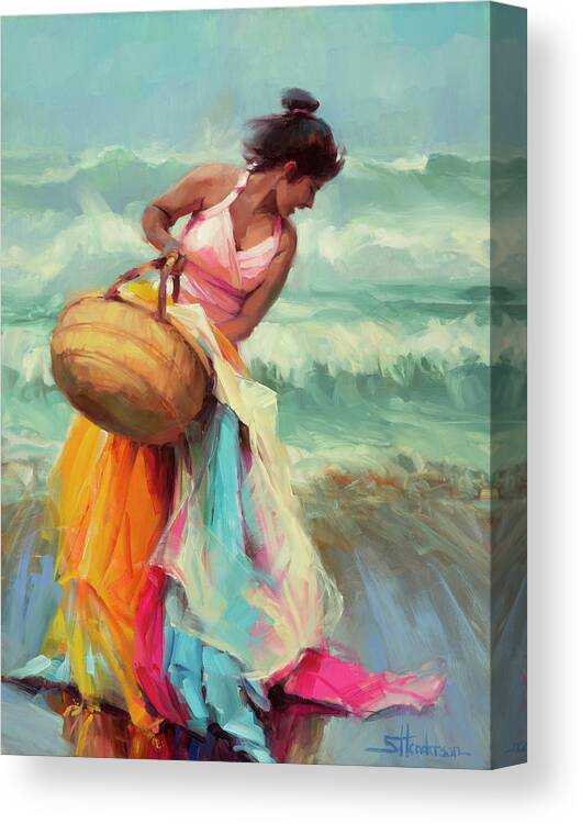 Beach Canvas Print featuring the painting Brimming Over by Steve Henderson