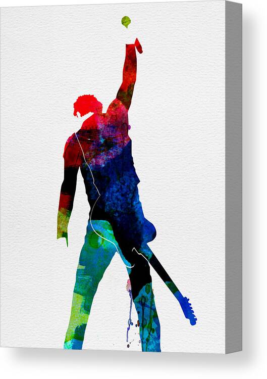 Bruce Springsteen Canvas Print featuring the painting Bruce Watercolor by Naxart Studio