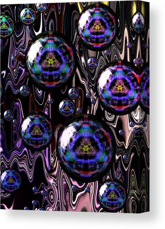 Digital Art Canvas Print featuring the digital art Bubble Abstract 1a by Belinda Cox