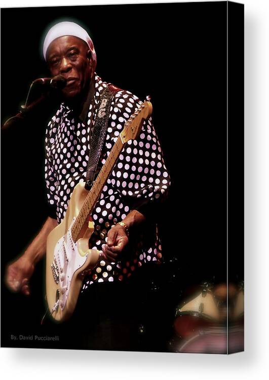 Buddy Guy Canvas Print featuring the photograph Buddy Guy Straight Talk by Iconic Images Art Gallery David Pucciarelli