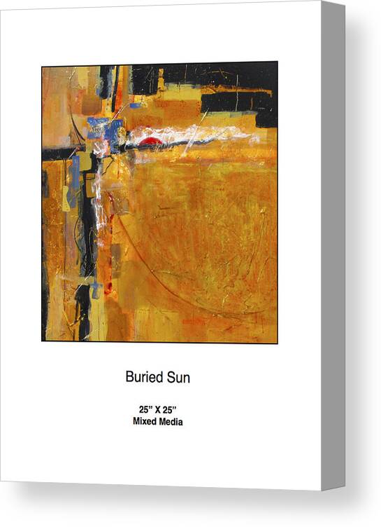 Orange Canvas Print featuring the mixed media Buried Sun by Carole Johnson