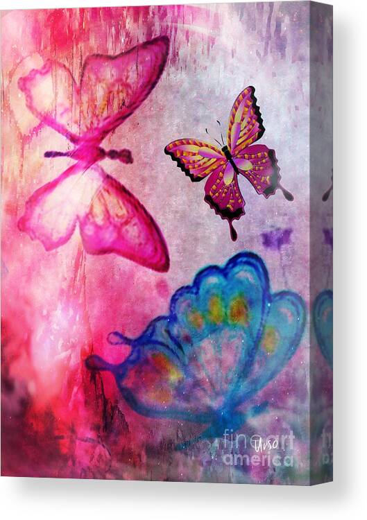 Butterfly Jam Canvas Print featuring the digital art Butterfly Jam by Maria Urso