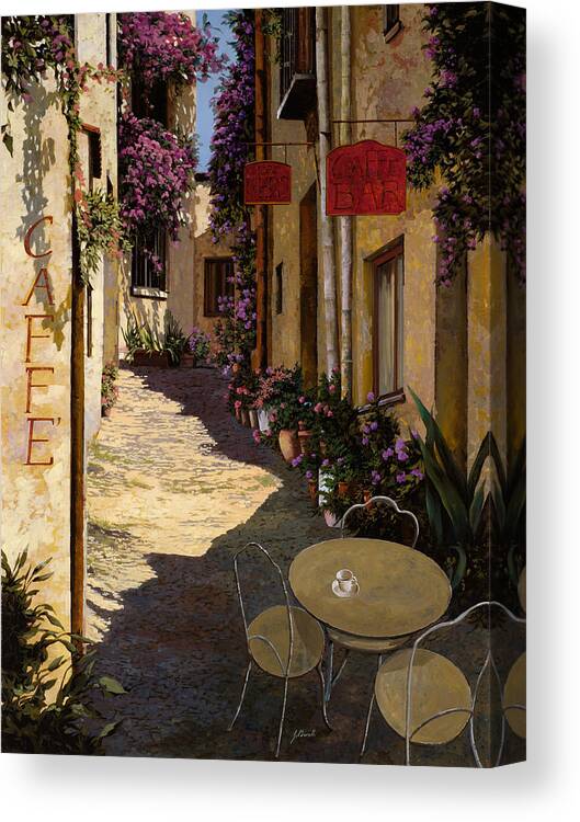 Caffe Canvas Print featuring the painting Cafe Piccolo by Guido Borelli