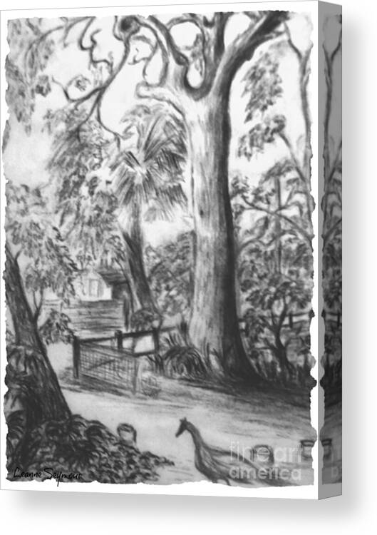 Trees Canvas Print featuring the drawing Camping Fun by Leanne Seymour