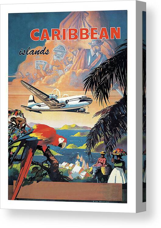Caribbean Canvas Print featuring the painting Carribean islands by Long Shot