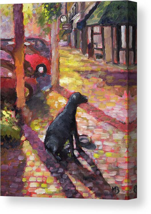 Corvallis Canvas Print featuring the painting Cassie on 2nd Street by Mike Bergen