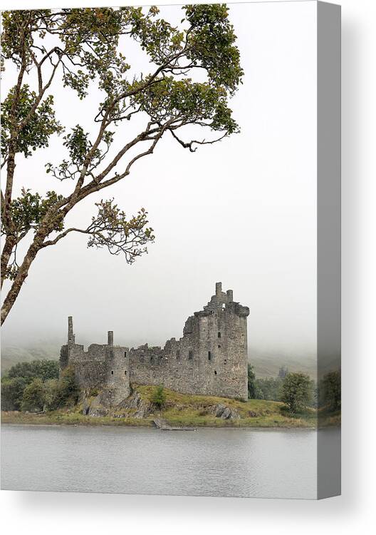 Kilchurn Castle Canvas Print featuring the photograph Castle Mist by Grant Glendinning