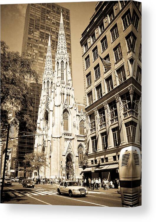 Cathedral Of Saint Patrick Canvas Print featuring the photograph Cathedral of Saint Patrick by Mickey Clausen