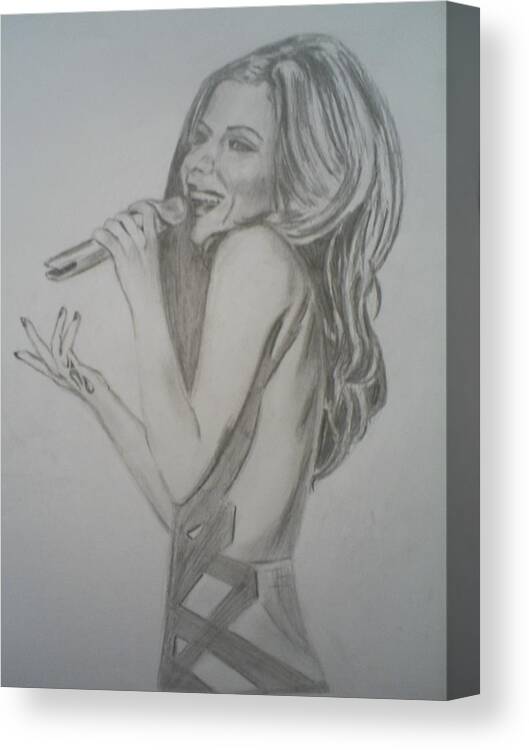 Cheryl Cole Canvas Print featuring the drawing Cheryl Cole by James Dolan