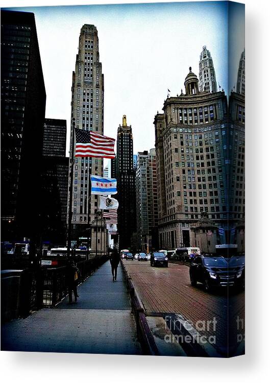 Midwest America Canvas Print featuring the photograph Chicago. America's Windy City by Frank J Casella