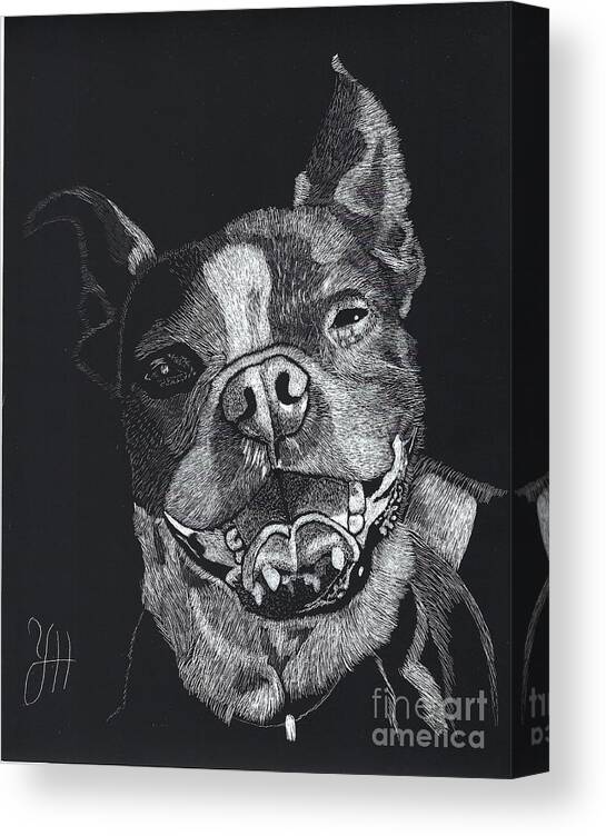 Dog Canvas Print featuring the digital art Chip by Yenni Harrison