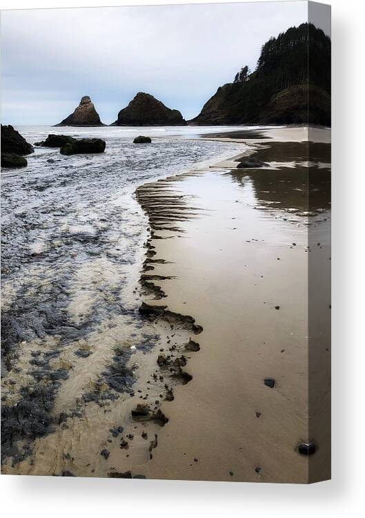 Chiseled Sand Canvas Print featuring the photograph Chiseled Beach by Bonnie Bruno
