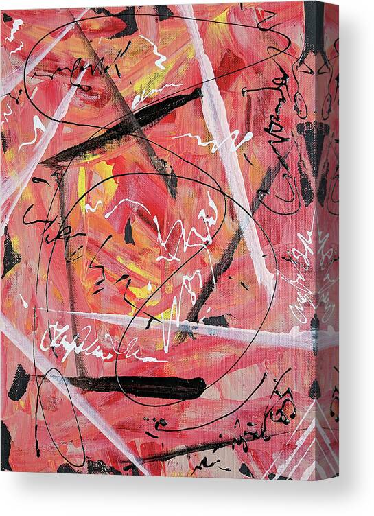 Abstract Art Canvas Print featuring the painting Chopsticks by Trisha Pena