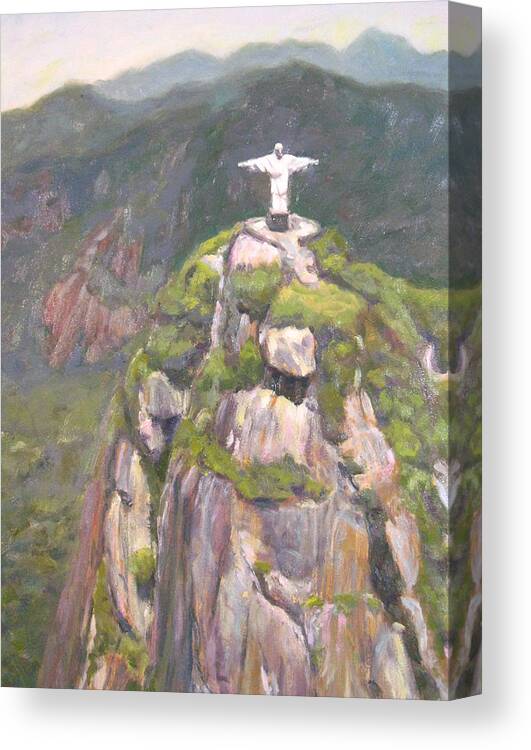 Monument Canvas Print featuring the painting Christ the Redeemer by Robie Benve