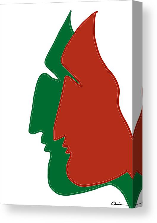 Couple Canvas Print featuring the digital art Christmas Together by Jeffrey Quiros