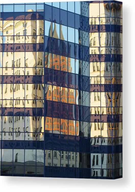 Milwaukee Canvas Print featuring the photograph City Reflections 1 by Anita Burgermeister
