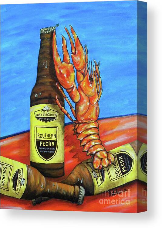 Beer Canvas Print featuring the painting Claw Opener by JoAnn Wheeler