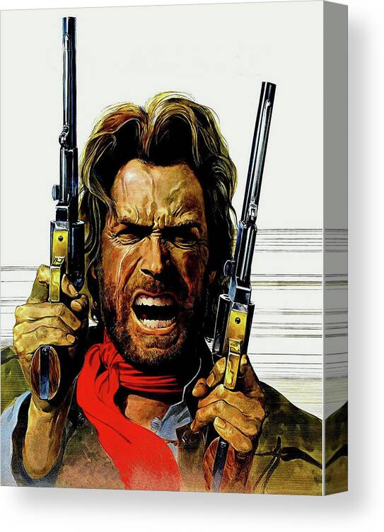 Clint Eastwood As Josey Wales Canvas Print featuring the mixed media Clint Eastwood As Josey Wales by David Dehner