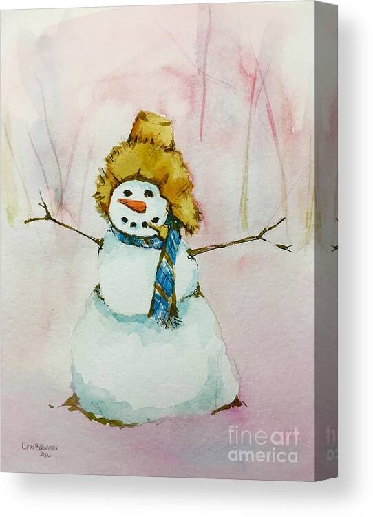 Snow Canvas Print featuring the painting Cody's First Frosty by Lynn Babineau