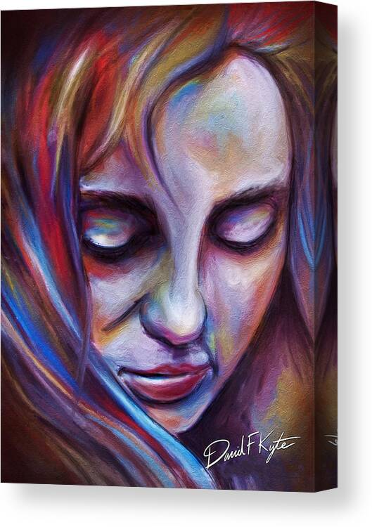 Colorful Canvas Print featuring the digital art Colorful Girl by David Kyte