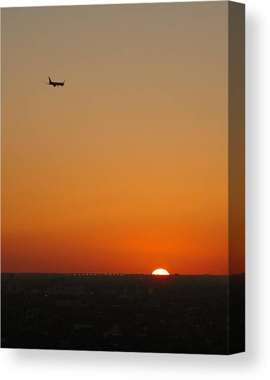 Plane Canvas Print featuring the photograph Comin' Home - Miami by Frank Mari