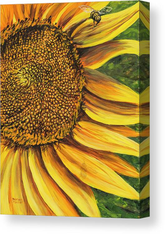 Flower Canvas Print featuring the painting Coming In For A Landing by Darice Machel McGuire