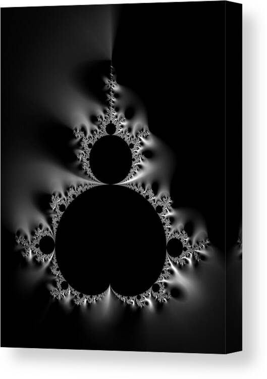 Mandelbrot Canvas Print featuring the digital art Cool black and white Mandelbrot Set by Matthias Hauser