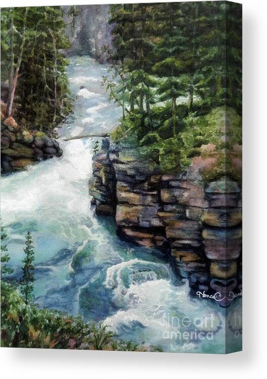 Nancy Charbeneau Canvas Print featuring the painting Cool River by Nancy Charbeneau