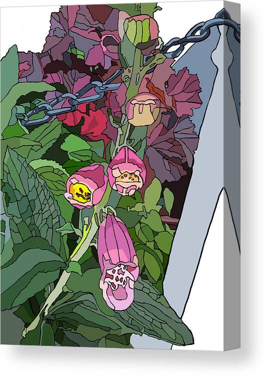 Coral Bells Canvas Print featuring the painting Coral Bells in the Garden by Jamie Downs