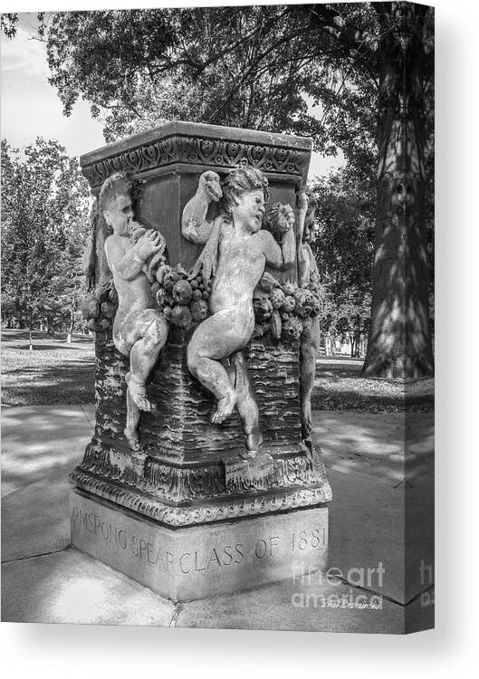 Cornell College Canvas Print featuring the photograph Cornell College The Old Fountain by University Icons