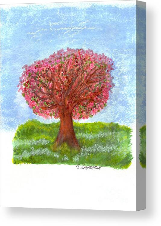 Tree Of Life Canvas Print featuring the painting Cranberry Melody by Mary Zimmerman