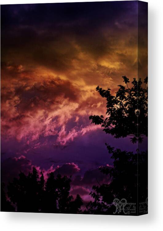 Sunset Canvas Print featuring the photograph Creative Sunset by Karen Musick