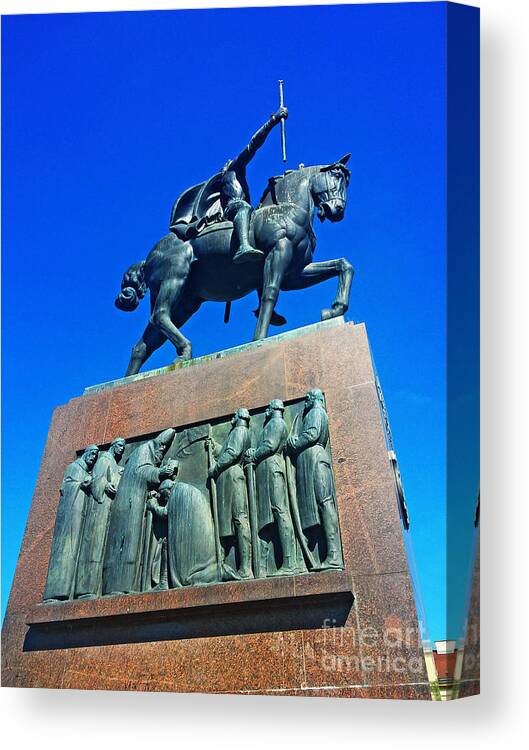 Statue Canvas Print featuring the photograph Croatian King Tomislav by Jasna Dragun