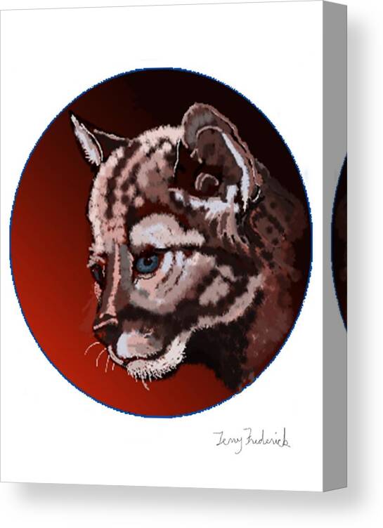 Cub Canvas Print featuring the drawing Cub by Terry Frederick
