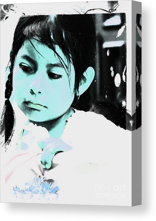 Girl Canvas Print featuring the photograph Cuenca Kids 886 by Al Bourassa