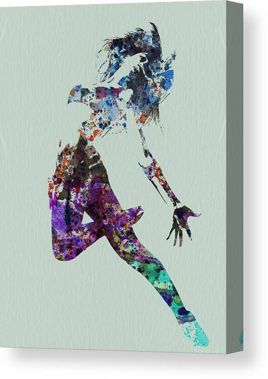 Dancer Canvas Print featuring the painting Dancer watercolor by Naxart Studio