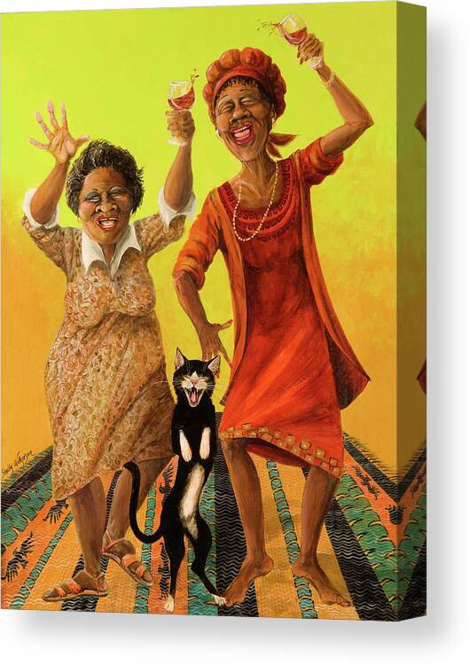 Whimsical Canvas Print featuring the painting Dancin' Cause it's Tuesday by Shelly Wilkerson