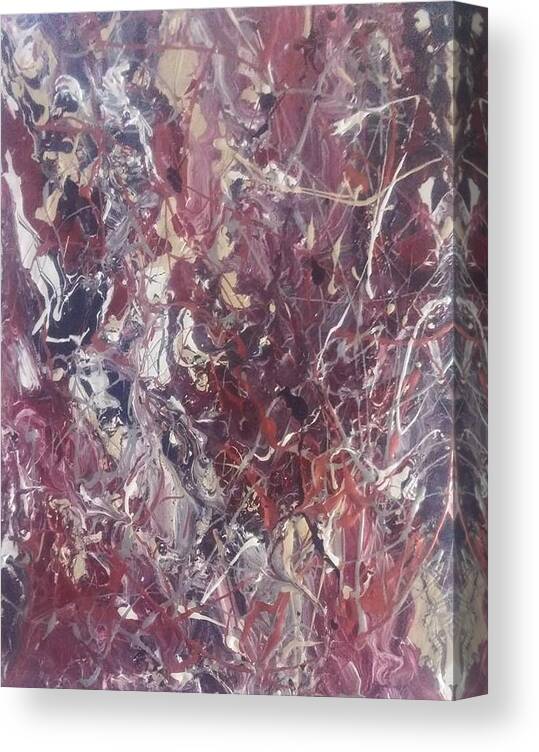 Abstract Canvas Print featuring the painting Dark Eye by Teri Merrill