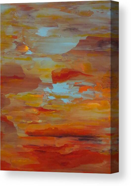 Abstract Canvas Print featuring the painting Days End by Soraya Silvestri
