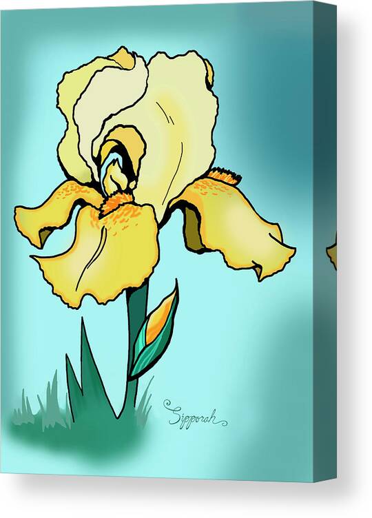 Iris Canvas Print featuring the digital art Daytime Iris by Sipporah Art and Illustration
