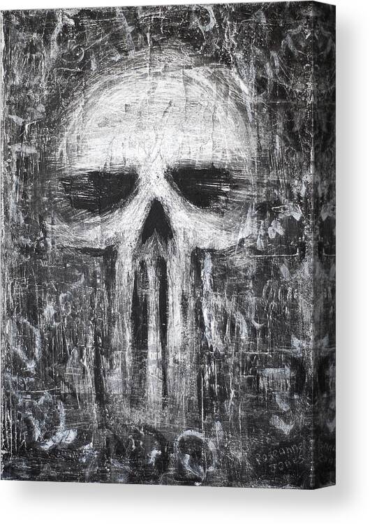 Skull Canvas Print featuring the painting Deadly Demise by Roseanne Jones